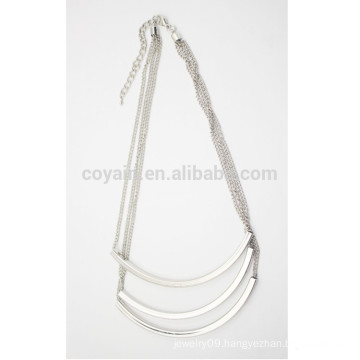 3 Layer Simple Silver Alloy Chain Necklace Women's Garment Accessories